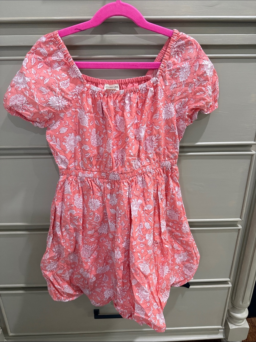 Crewcuts Coral Pink Floral Bubble Dress Shorts